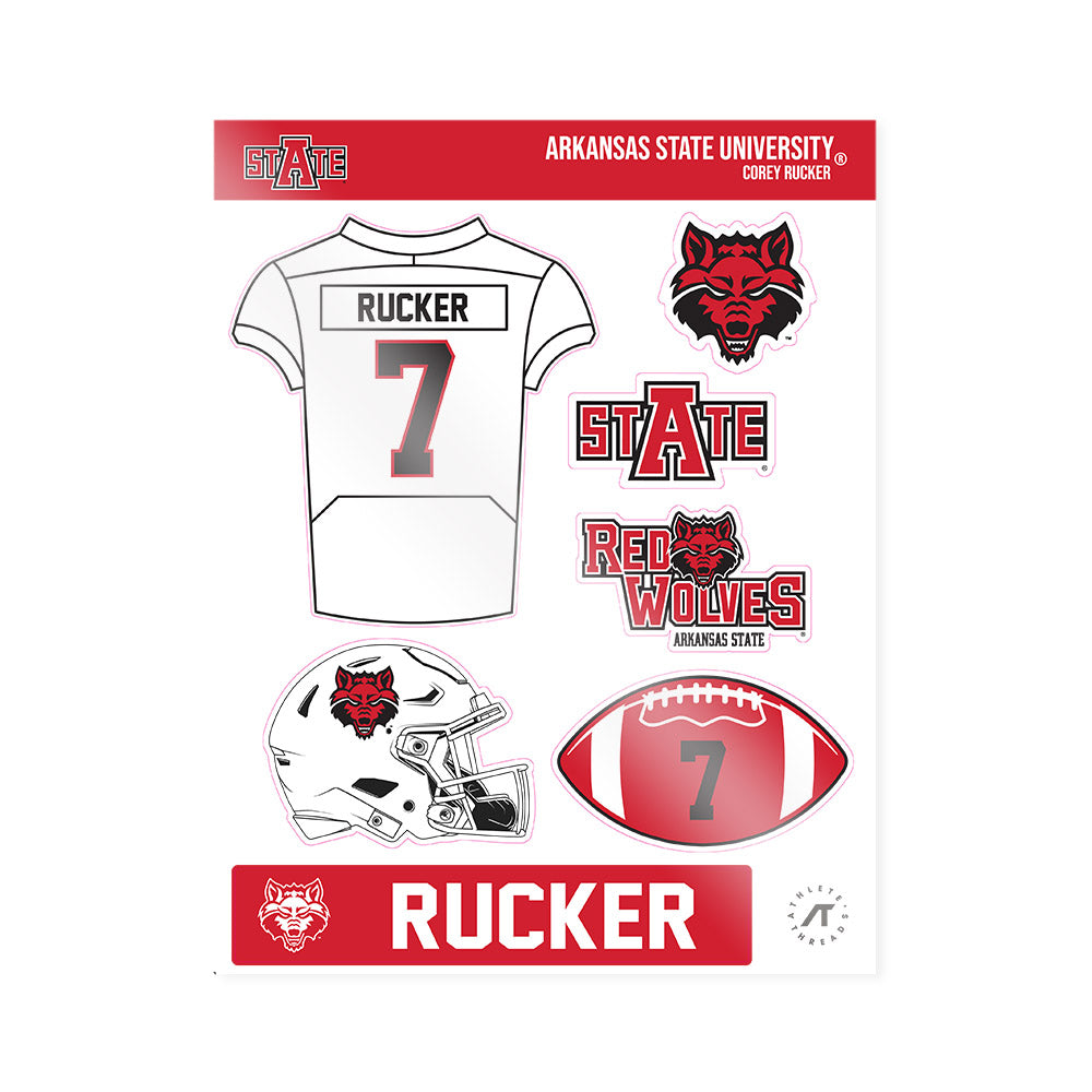 Arkansas State - NCAA Football : Corey Rucker - Sticker Sheet-0