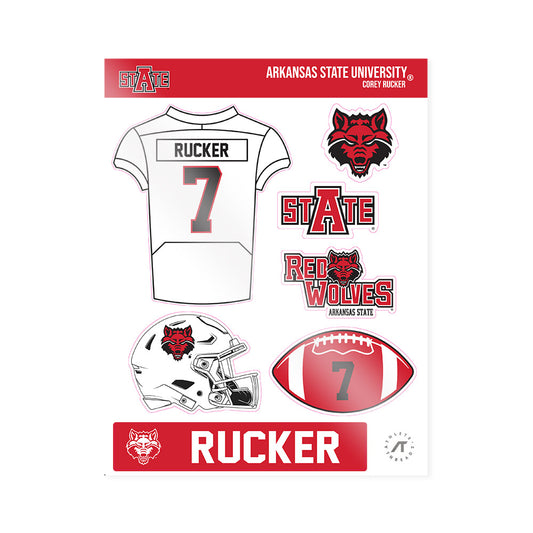 Arkansas State - NCAA Football : Corey Rucker - Sticker Sheet-0