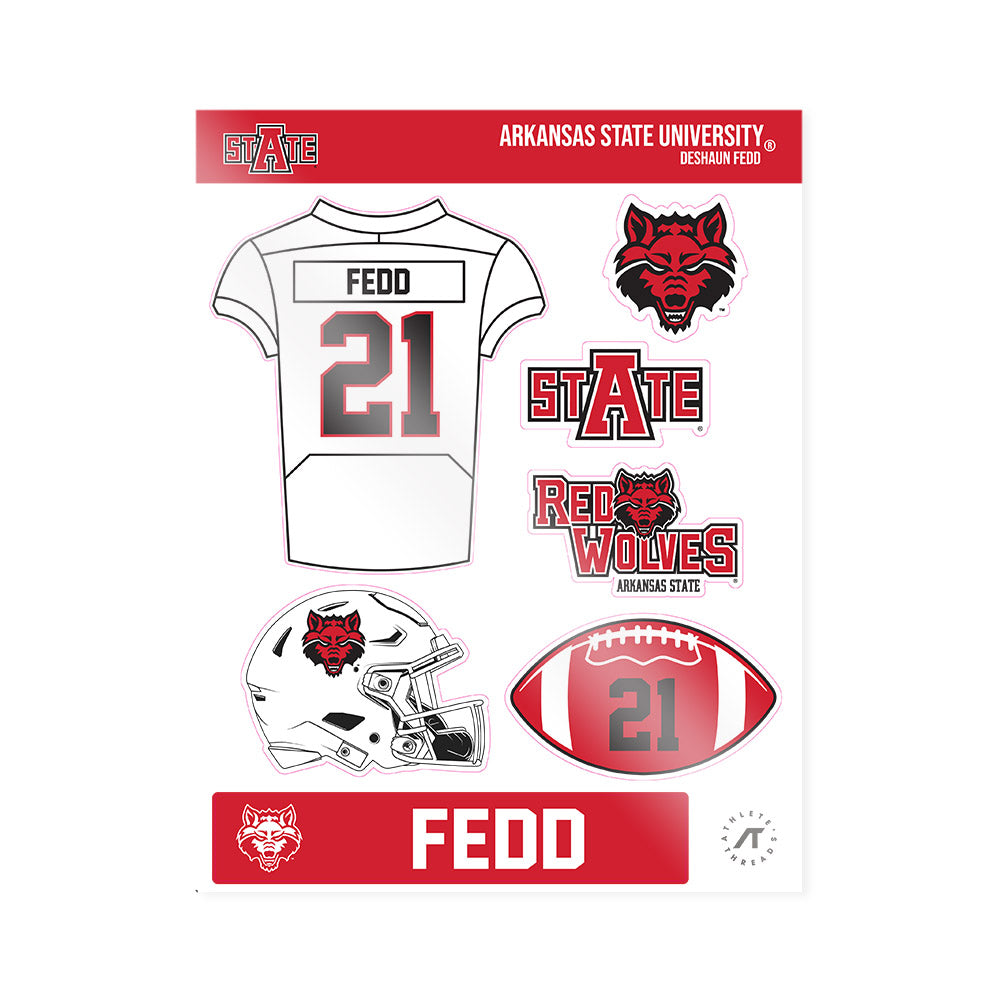 Arkansas State - NCAA Football : Deshaun Fedd - Sticker Sheet-0
