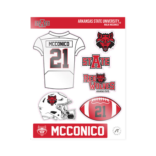 Arkansas State - NCAA Football : Malik McConico - Sticker Sheet-0