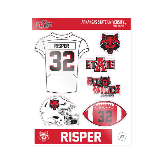 Arkansas State - NCAA Football : Paul Risper - Sticker Sheet-0