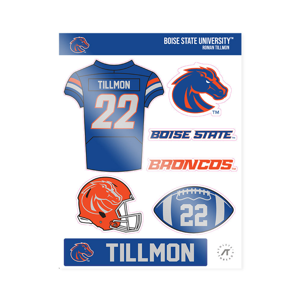 Boise State - NCAA Football : Roman Tillmon - Sticker Sheet-0