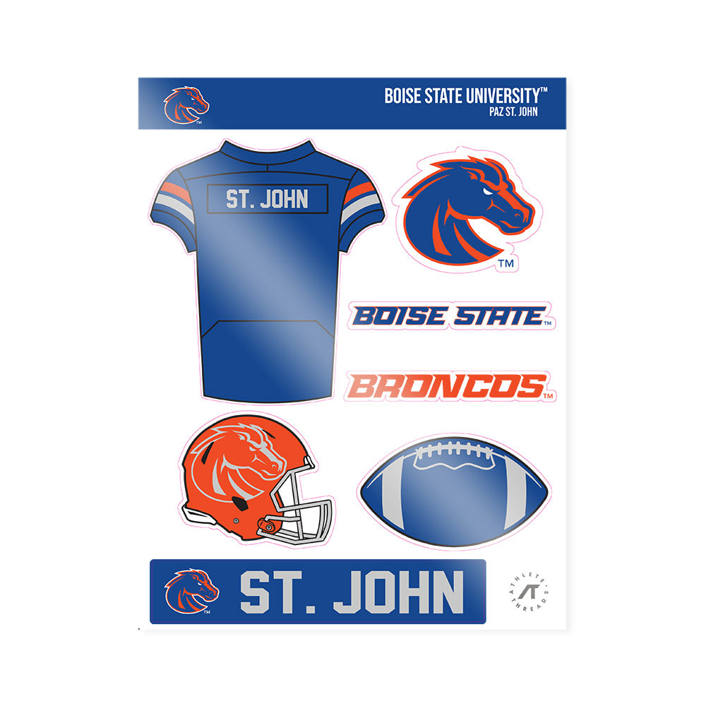 Boise State - NCAA Football : Paz St. John - Sticker Sheet-0