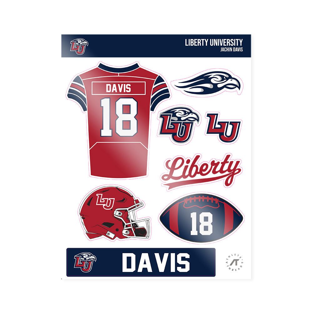 Liberty - NCAA Football : Jachin Davis - Sticker Sheet-0