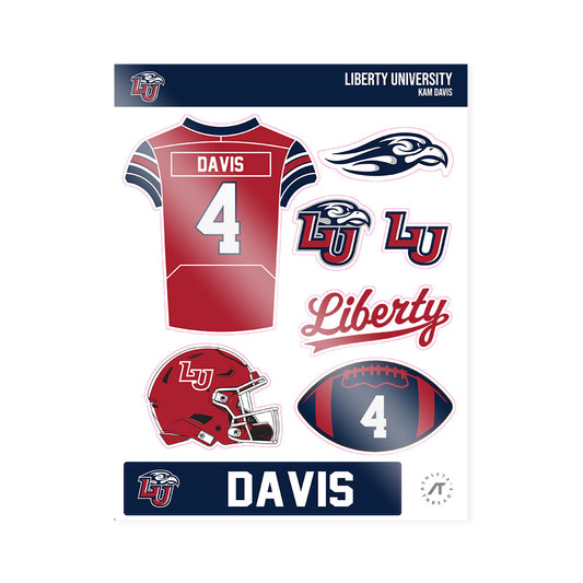 Liberty - NCAA Football : Kam Davis - Sticker Sheet-0