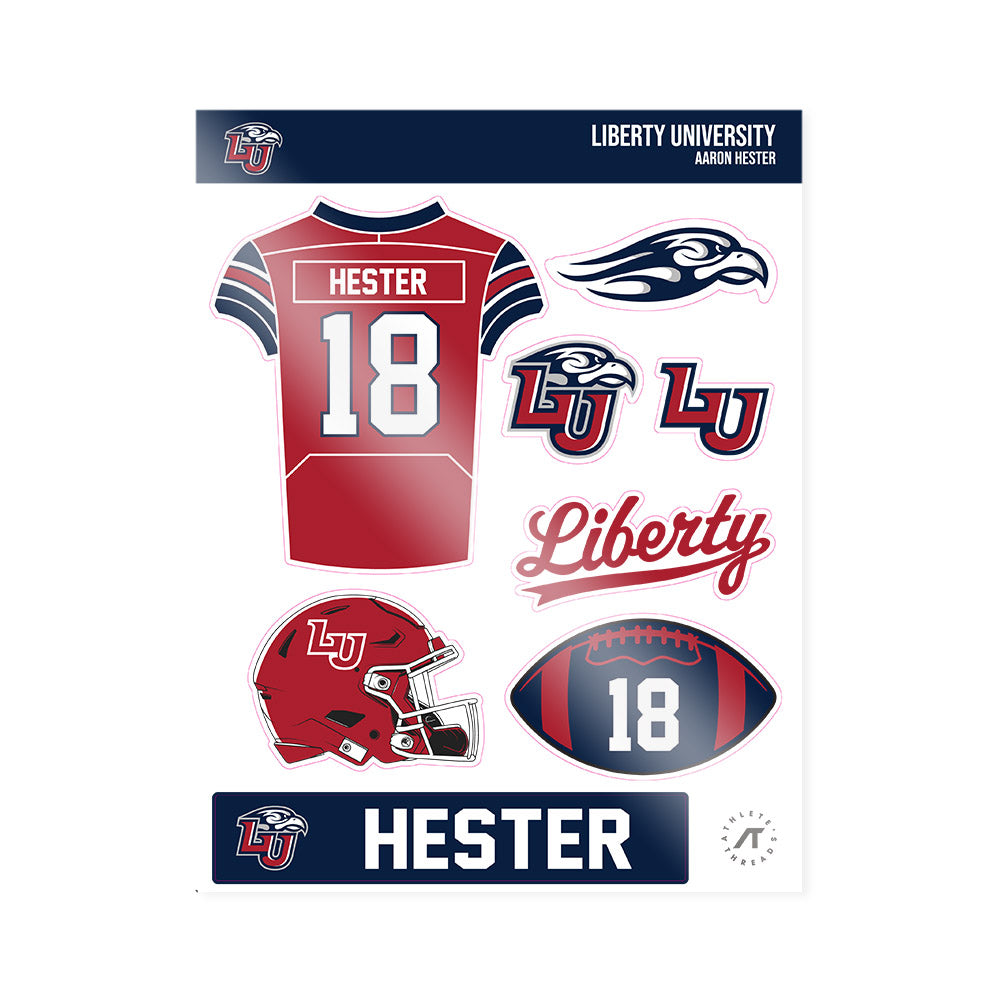 Liberty - NCAA Football : Aaron Hester - Sticker Sheet-0