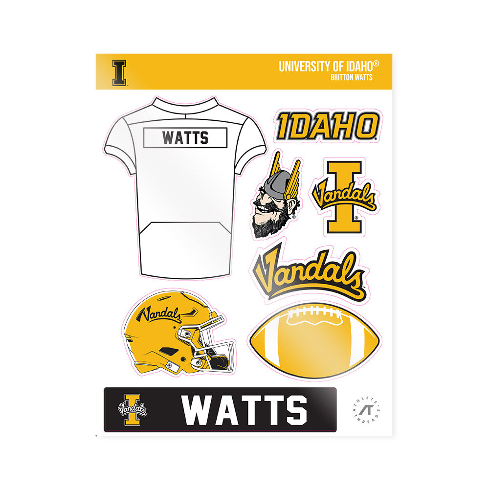 Idaho - NCAA Football : Britton Watts - Sticker Sheet-0