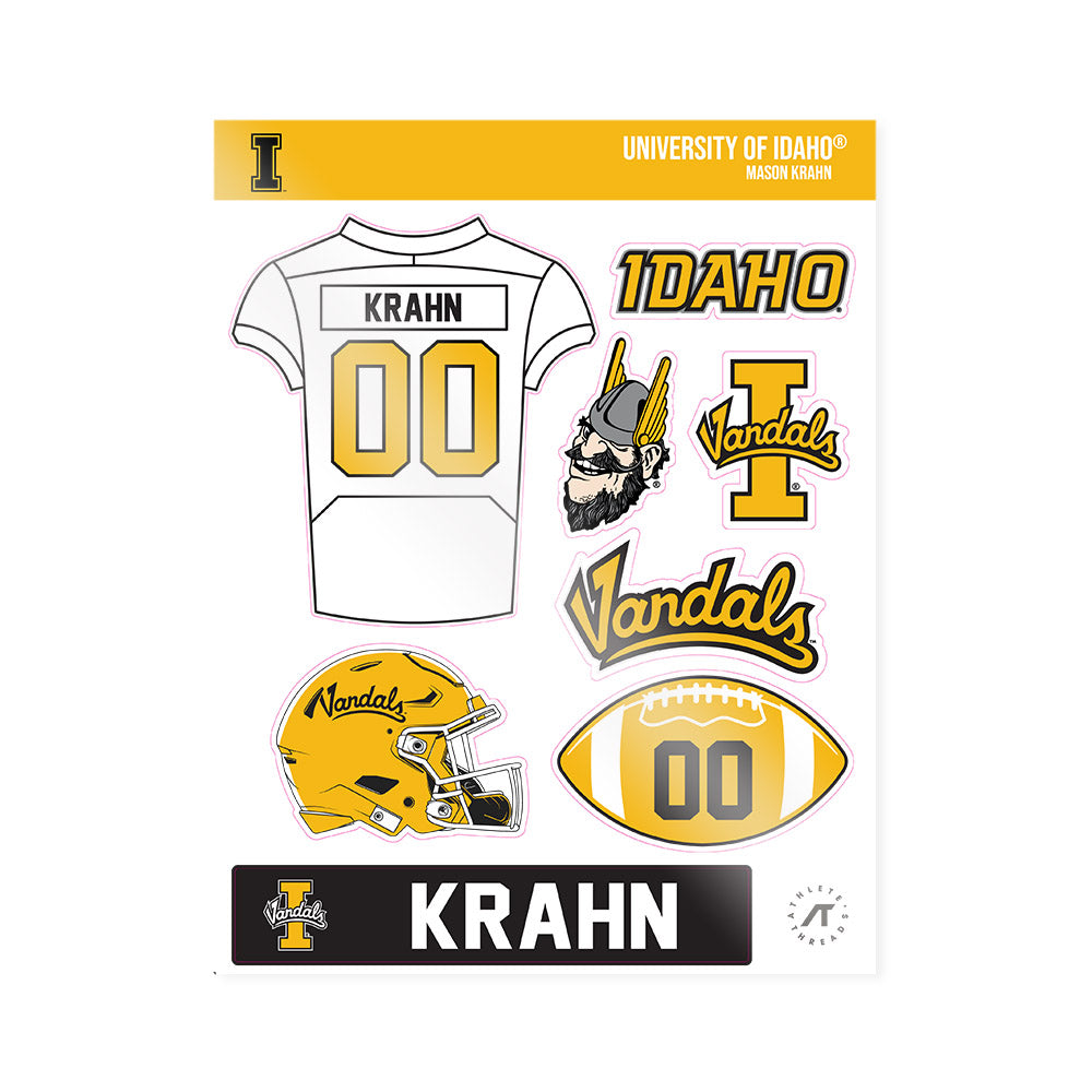 Idaho - NCAA Football : Mason Krahn - Sticker Sheet-0