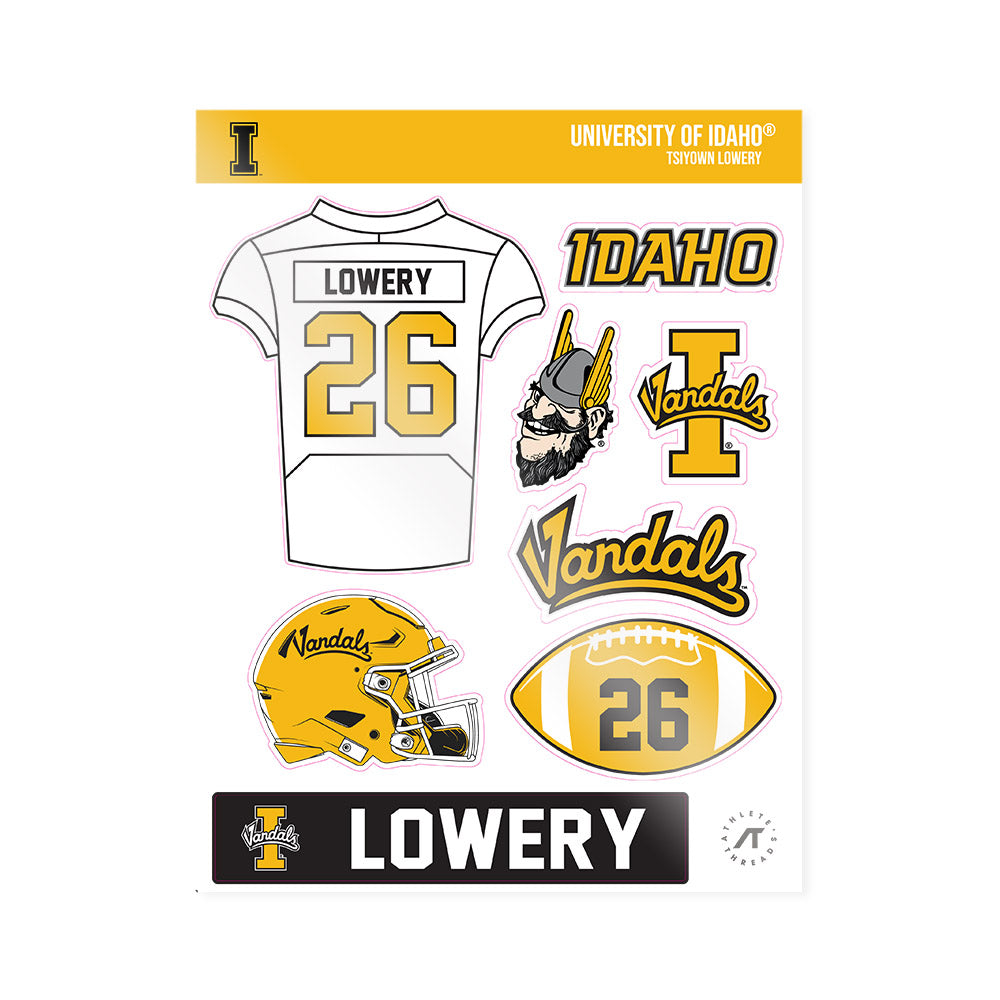 Idaho - NCAA Football : Tsiyown Lowery - Sticker Sheet-0
