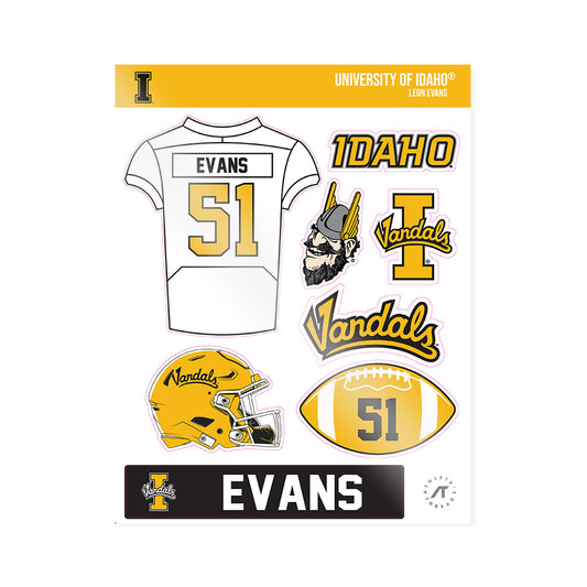 Idaho - NCAA Football : Leon Evans - Sticker Sheet-0
