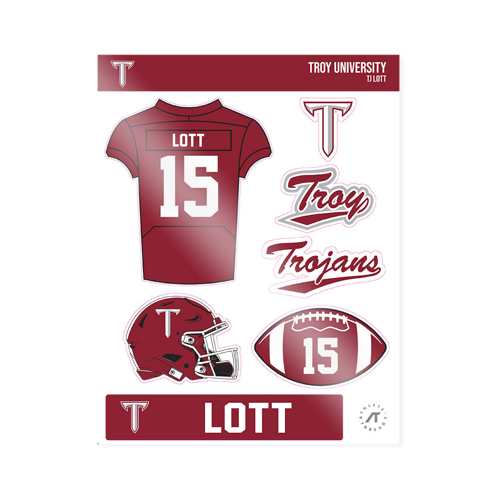 Troy - NCAA Football : TJ Lott - Sticker Sheet-0