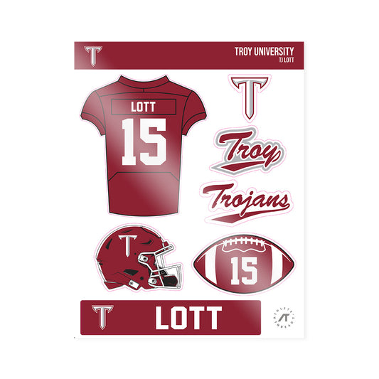 Troy - NCAA Football : TJ Lott - Sticker Sheet-0