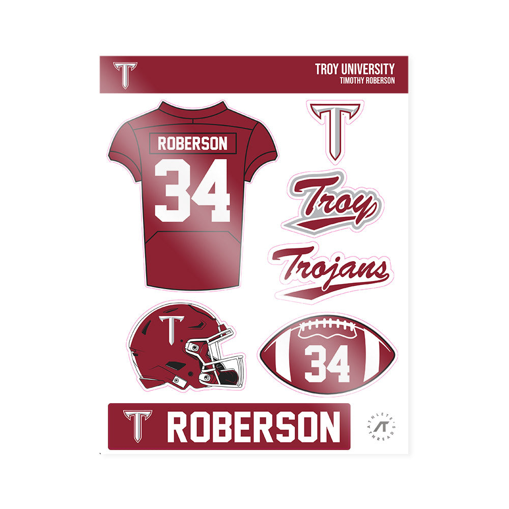 Troy - NCAA Football : Timothy Roberson - Sticker Sheet-0