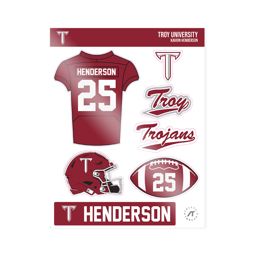 Troy - NCAA Football : Kavion Henderson - Sticker Sheet-0