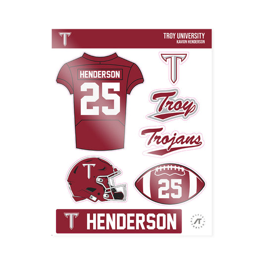Troy - NCAA Football : Kavion Henderson - Sticker Sheet-0