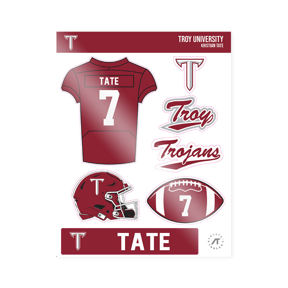 Troy - NCAA Football : Kristian Tate - Sticker Sheet-0