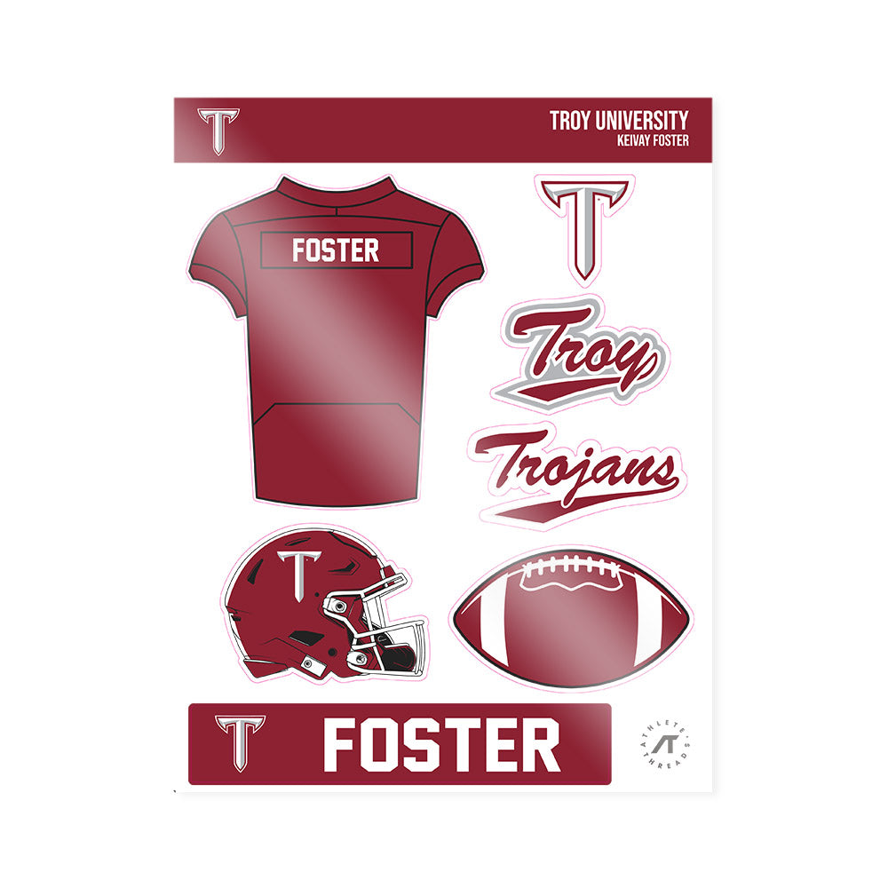 Troy - NCAA Football : Keivay Foster - Sticker Sheet-0
