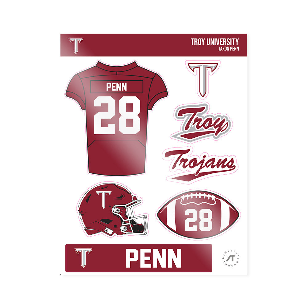 Troy - NCAA Football : Jaxon Penn - Sticker Sheet-0