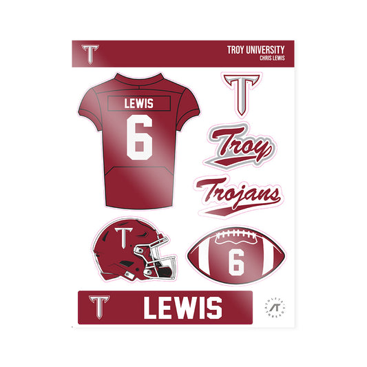 Troy - NCAA Football : Chris Lewis - Sticker Sheet-0
