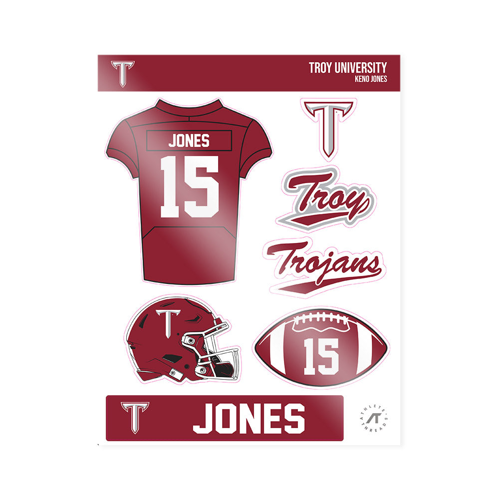 Troy - NCAA Football : Keno Jones - Sticker Sheet-0
