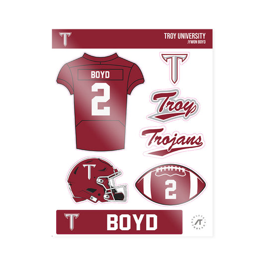 Troy - NCAA Football : Jywon Boyd - Sticker Sheet-0