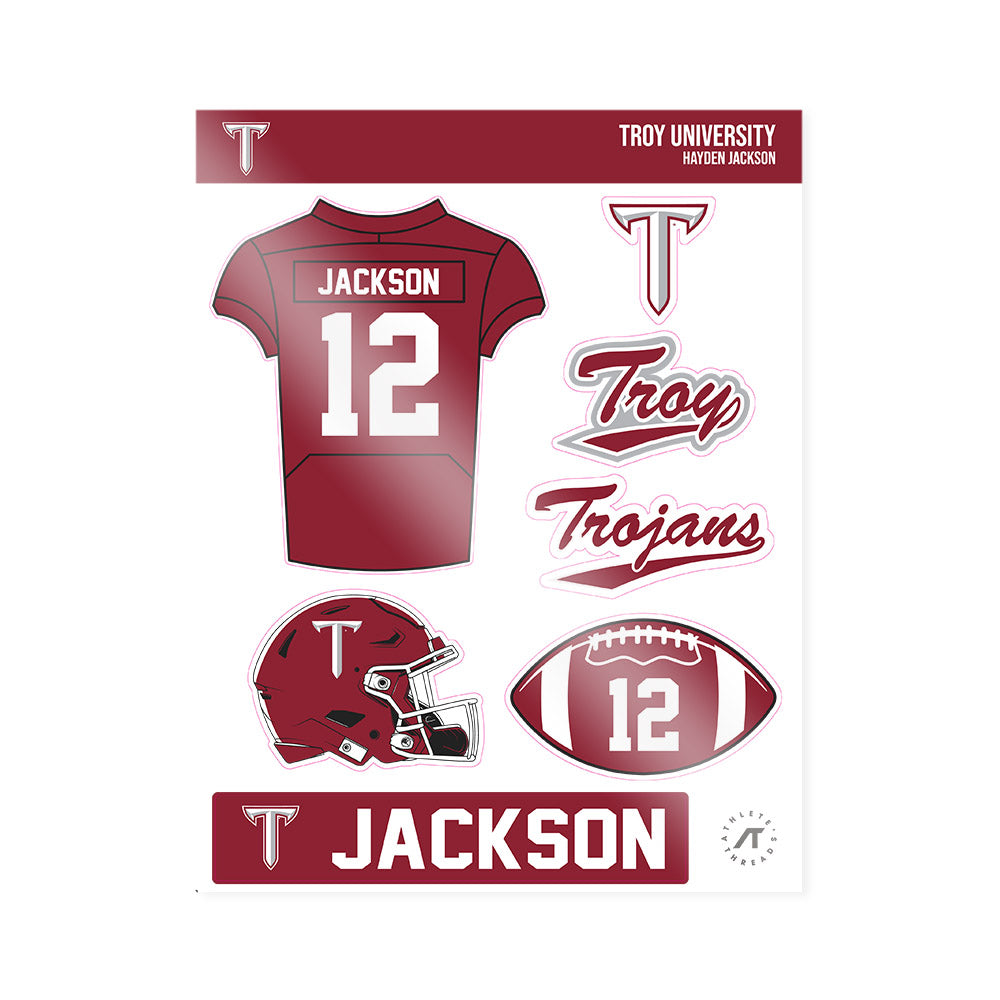 Troy - NCAA Football : Hayden Jackson - Sticker Sheet-0