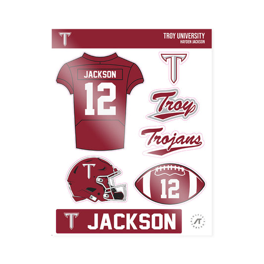 Troy - NCAA Football : Hayden Jackson - Sticker Sheet-0