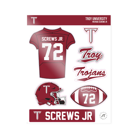 Troy - NCAA Football : Patrick Screws Jr - Sticker Sheet-0