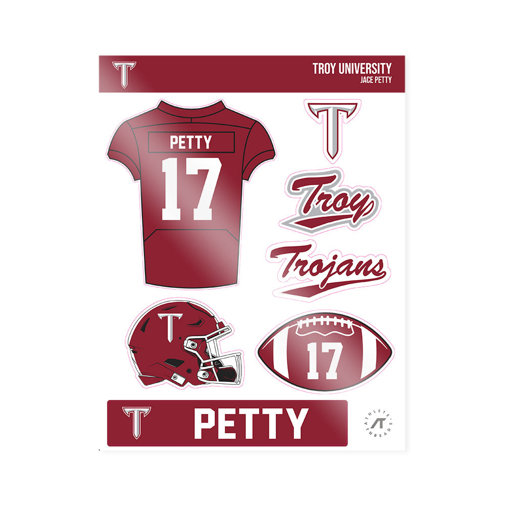 Troy - NCAA Football : Jace Petty - Sticker Sheet-0