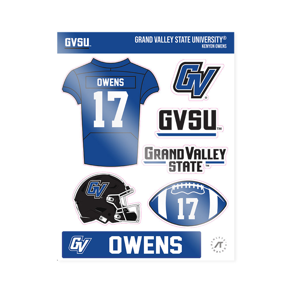 Grand Valley - NCAA Football : Kenyon Owens - Sticker Sheet-0