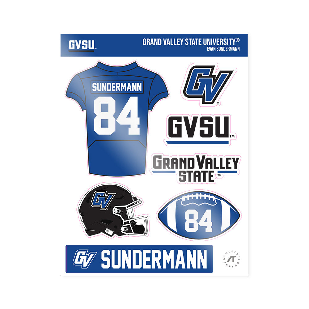 Grand Valley - NCAA Football : Evan Sundermann - Sticker Sheet-0