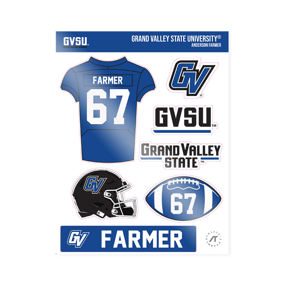 Grand Valley - NCAA Football : Anderson Farmer - Sticker Sheet-0