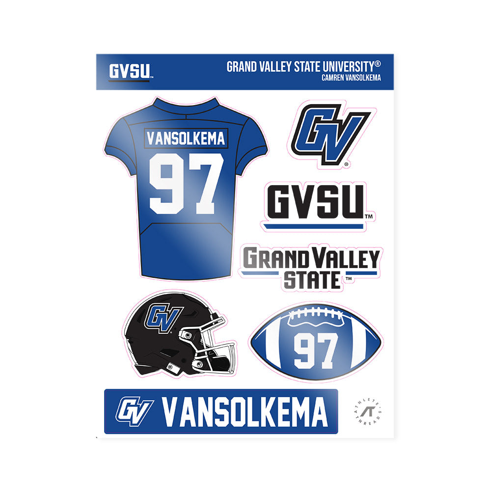 Grand Valley - NCAA Football : Camren VanSolkema - Sticker Sheet-0