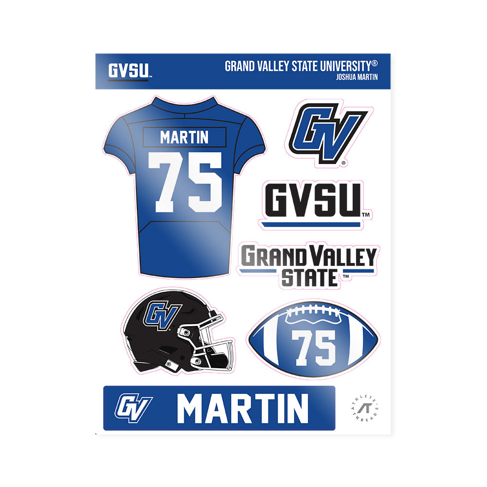 Grand Valley - NCAA Football : Joshua Martin - Sticker Sheet-0