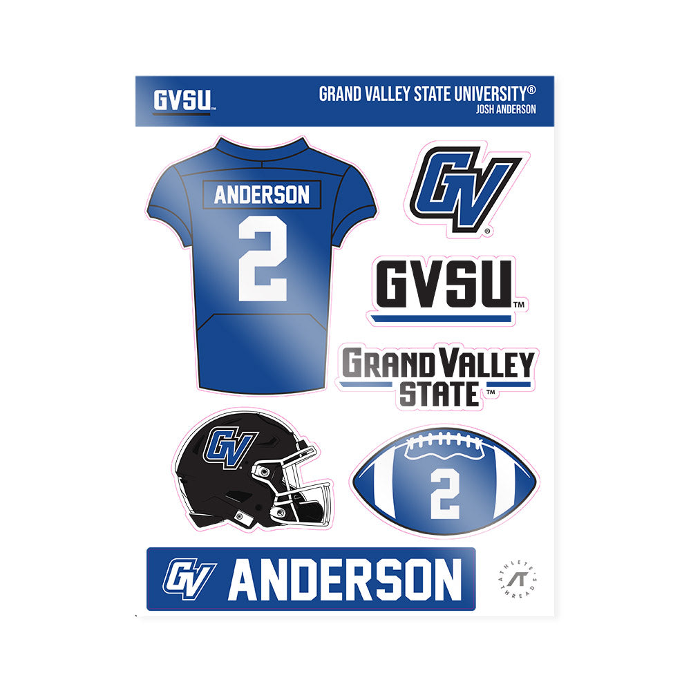 Grand Valley - NCAA Football : Josh Anderson - Sticker Sheet-0