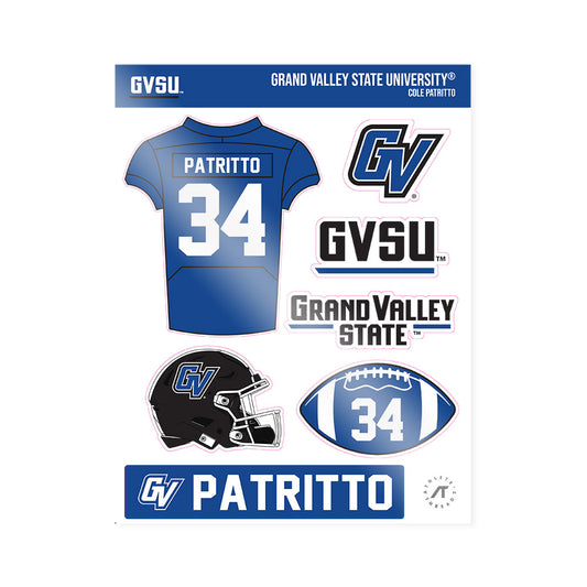 Grand Valley - NCAA Football : Cole Patritto - Sticker Sheet-0