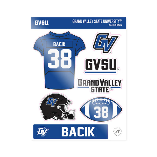 Grand Valley - NCAA Football : Mathew Bacik - Sticker Sheet-0