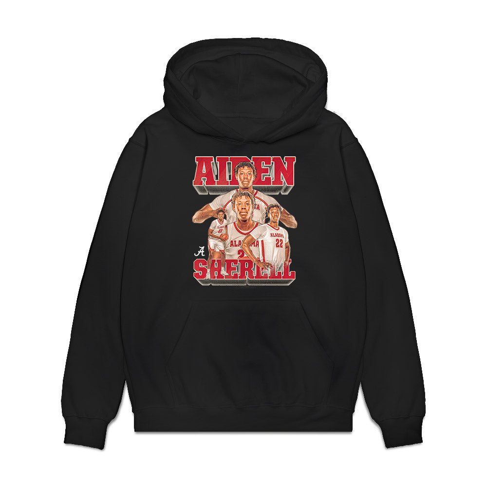 Alabama - NCAA Men's Basketball : Aiden Sherrell - Player Collage Premium Hooded Sweatshirt-0