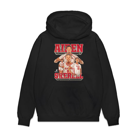 Alabama - NCAA Men's Basketball : Aiden Sherrell - Player Collage Premium Hooded Sweatshirt-0