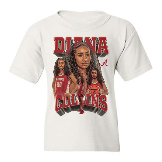 Alabama - NCAA Women's Basketball : Diana Collins - Player Collage Youth T-Shirt-0