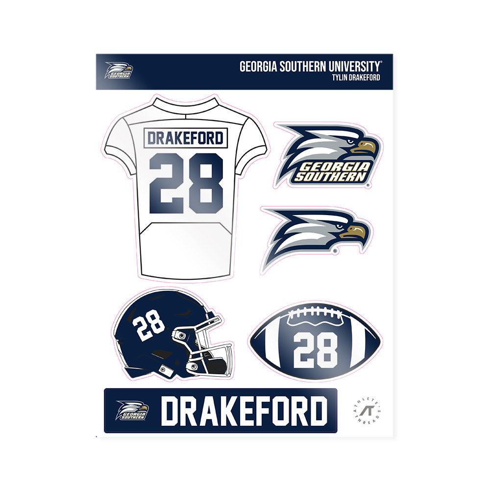 Georgia Southern - NCAA Football : Tylin Drakeford - Sticker Sheet-0