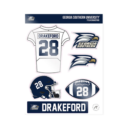Georgia Southern - NCAA Football : Tylin Drakeford - Sticker Sheet-0