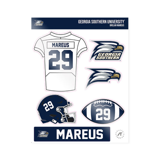 Georgia Southern - NCAA Football : Brelan Mareus - Sticker Sheet-0