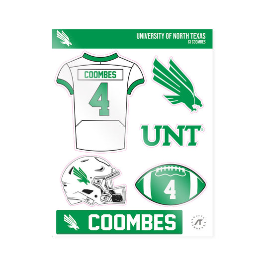 North Texas - NCAA Football : CJ Coombes - Sticker Sheet-0