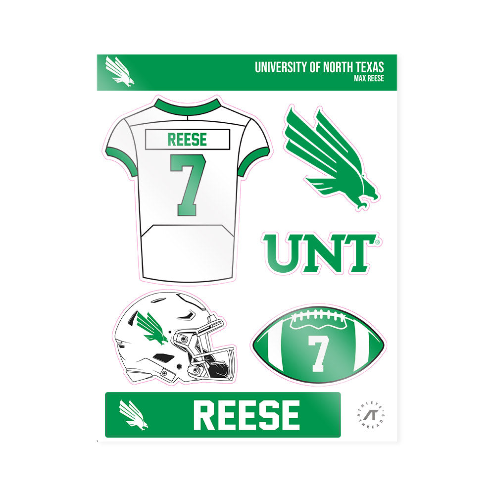 North Texas - NCAA Football : Max Reese - Sticker Sheet-0