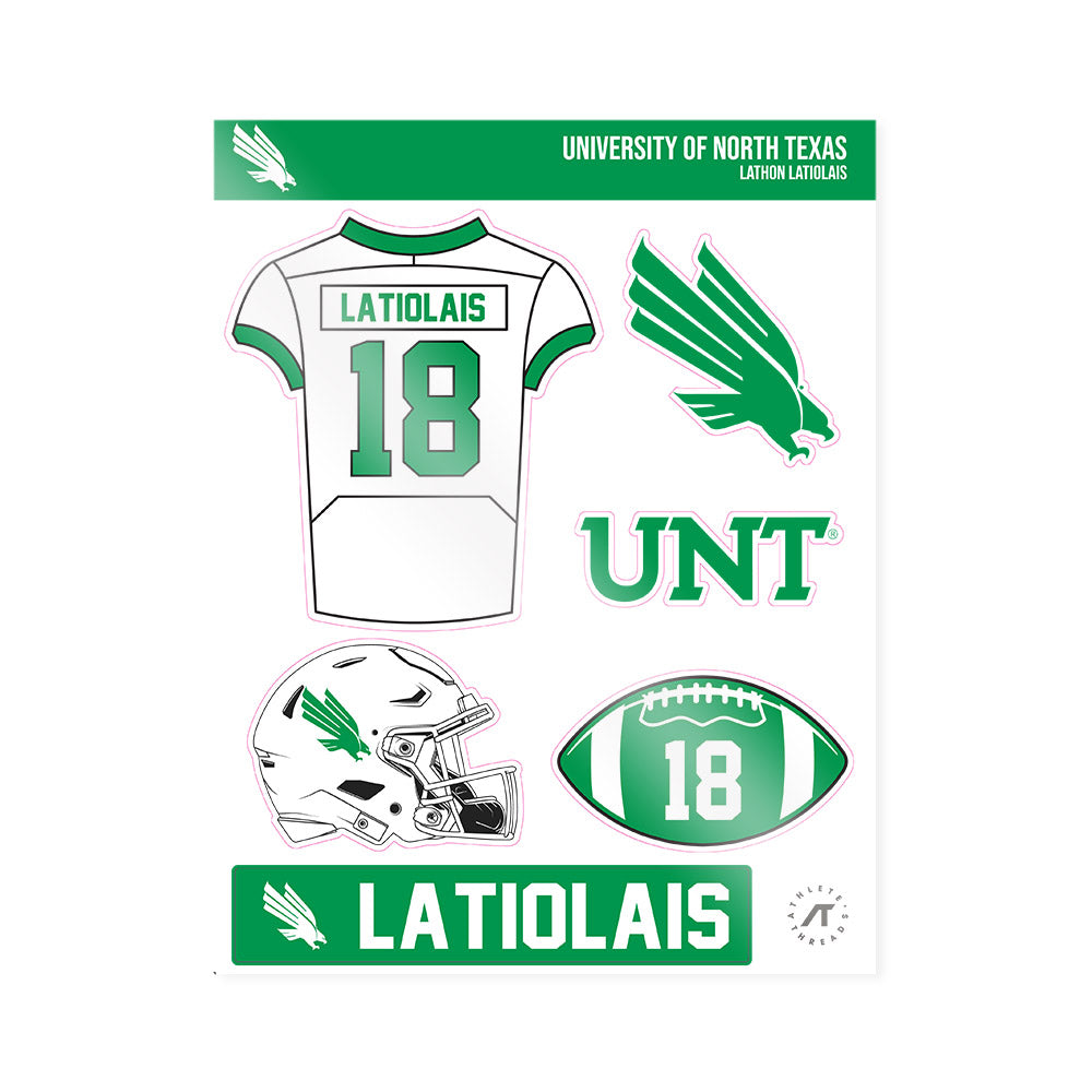North Texas - NCAA Football : Lathon Latiolais - Sticker Sheet-0