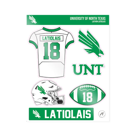 North Texas - NCAA Football : Lathon Latiolais - Sticker Sheet-0