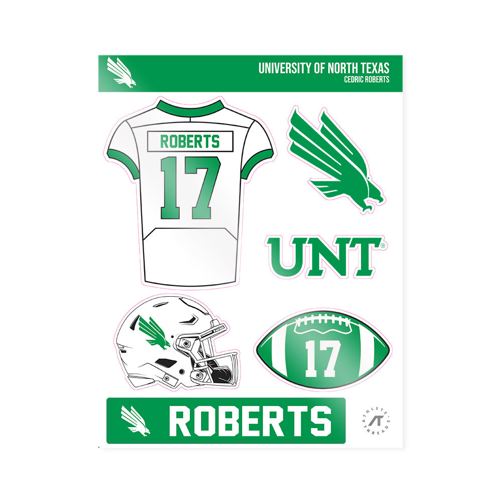 North Texas - NCAA Football : Cedric Roberts - Sticker Sheet-0