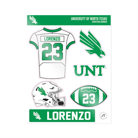 North Texas - NCAA Football : Christian Lorenzo - Sticker Sheet-0