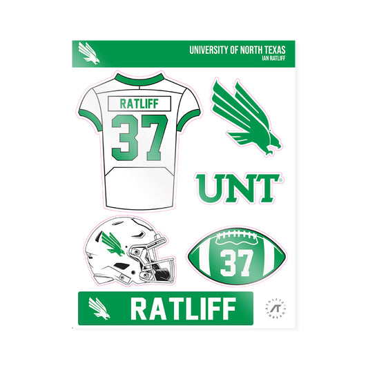 North Texas - NCAA Football : Ian Ratliff - Sticker Sheet-0